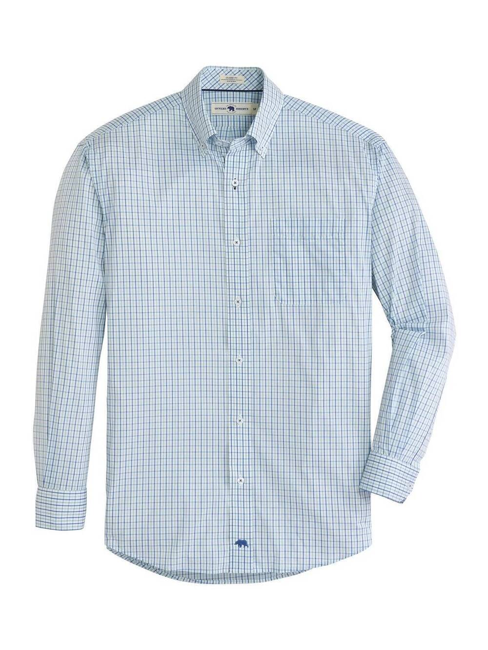 NEW ONWARD RESERVE men's quincy classic fit quad shirt in ensign blue
